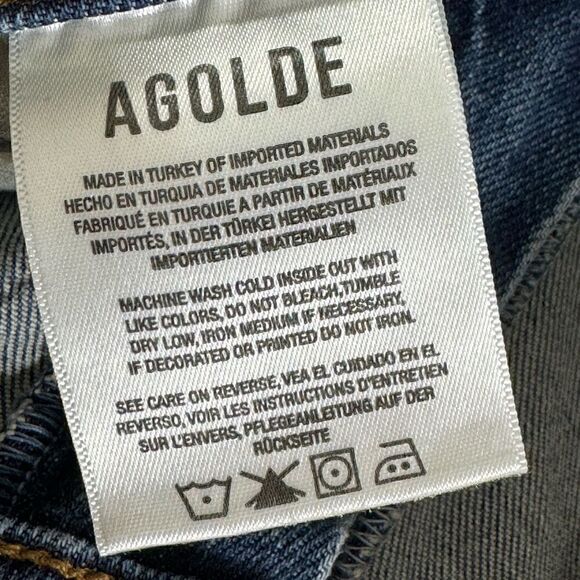 AGOLDE Jeans Womens size 29 Toni Mid-Rise Straight Blue Landmark organic Cotton - Picture 12 of 16